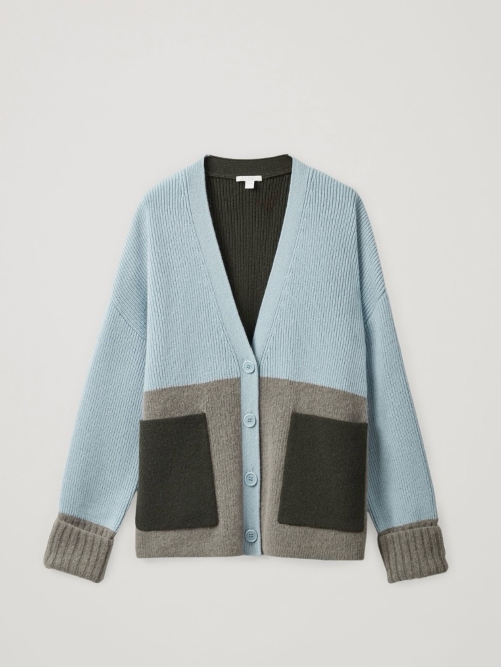 COS Oversized Wool Alpaca Color Block Cardigan Size XS